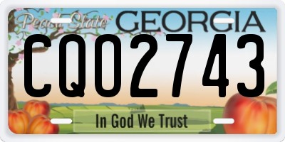 GA license plate CQO2743