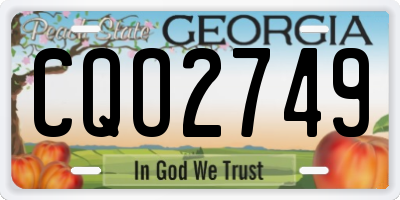 GA license plate CQO2749