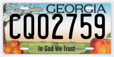 GA license plate CQO2759