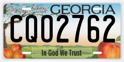 GA license plate CQO2762