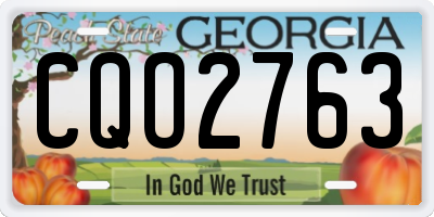 GA license plate CQO2763