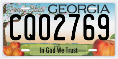 GA license plate CQO2769