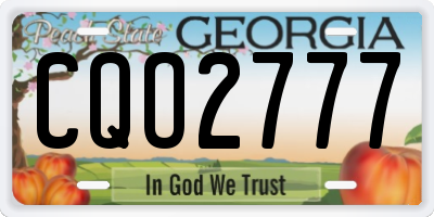 GA license plate CQO2777