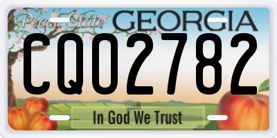 GA license plate CQO2782