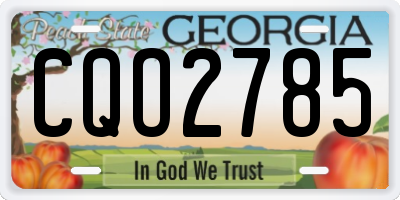 GA license plate CQO2785