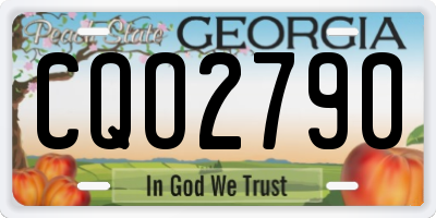 GA license plate CQO2790