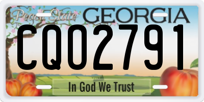 GA license plate CQO2791