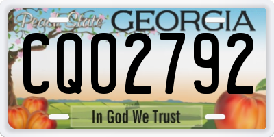 GA license plate CQO2792