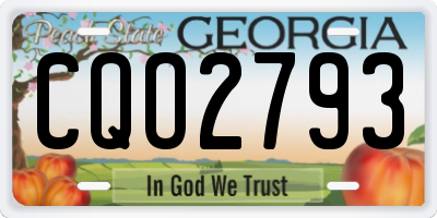 GA license plate CQO2793