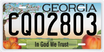 GA license plate CQO2803