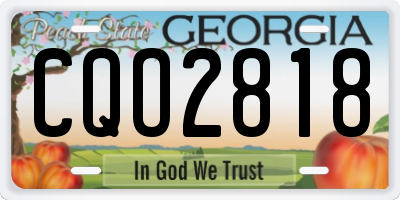 GA license plate CQO2818