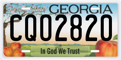 GA license plate CQO2820