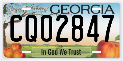 GA license plate CQO2847