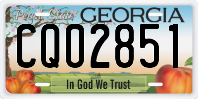GA license plate CQO2851