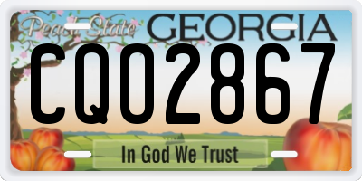 GA license plate CQO2867