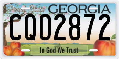 GA license plate CQO2872