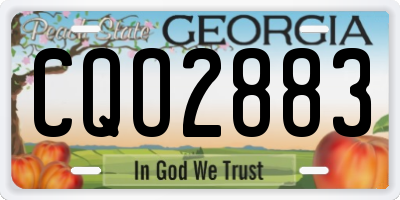 GA license plate CQO2883