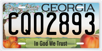GA license plate CQO2893