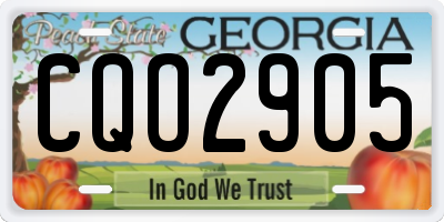 GA license plate CQO2905
