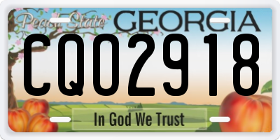 GA license plate CQO2918