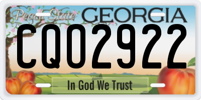 GA license plate CQO2922