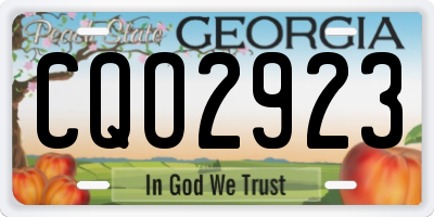 GA license plate CQO2923