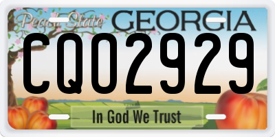 GA license plate CQO2929