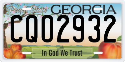 GA license plate CQO2932
