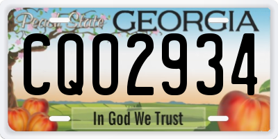 GA license plate CQO2934