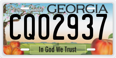 GA license plate CQO2937
