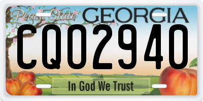 GA license plate CQO2940