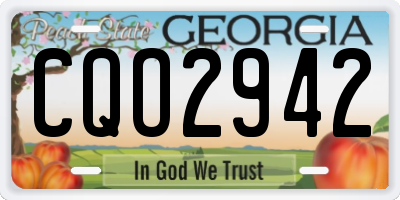 GA license plate CQO2942