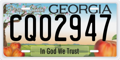 GA license plate CQO2947