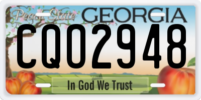 GA license plate CQO2948