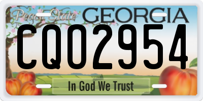 GA license plate CQO2954
