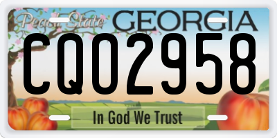 GA license plate CQO2958