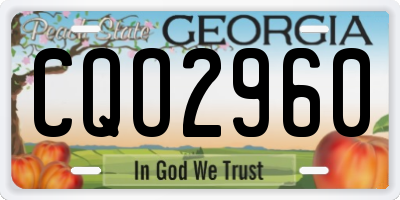 GA license plate CQO2960