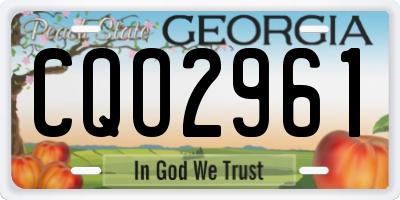 GA license plate CQO2961