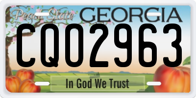 GA license plate CQO2963