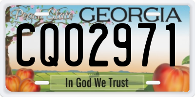 GA license plate CQO2971