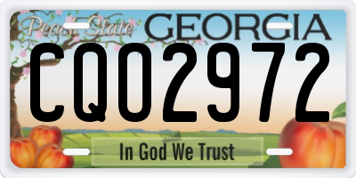 GA license plate CQO2972