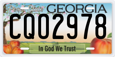 GA license plate CQO2978