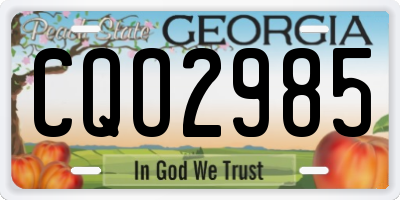 GA license plate CQO2985