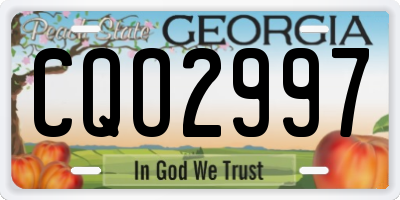 GA license plate CQO2997