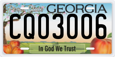 GA license plate CQO3006