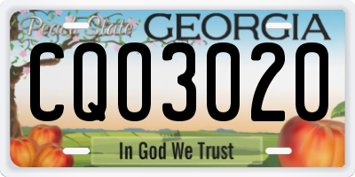 GA license plate CQO3020