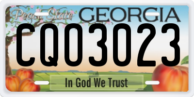 GA license plate CQO3023