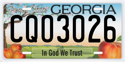 GA license plate CQO3026