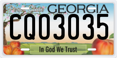 GA license plate CQO3035