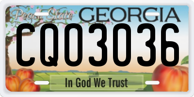 GA license plate CQO3036